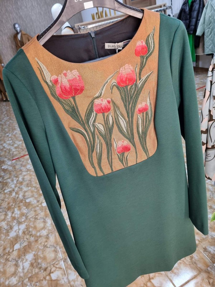 ПЛАТЬЕ ЖЕНСКОЕ BURVIN 4079, Зелёный, 42