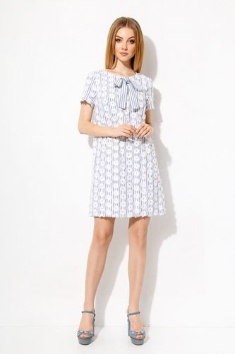 ПЛАТЬЕ ЖЕНСКОЕ BEAUTY ANNETE 1628, белый/голубой, 46