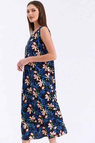 СУКНЯ ЖІНОЧА VOVK 012467, Черное С Цветочным Принтом, XXL-XXXL